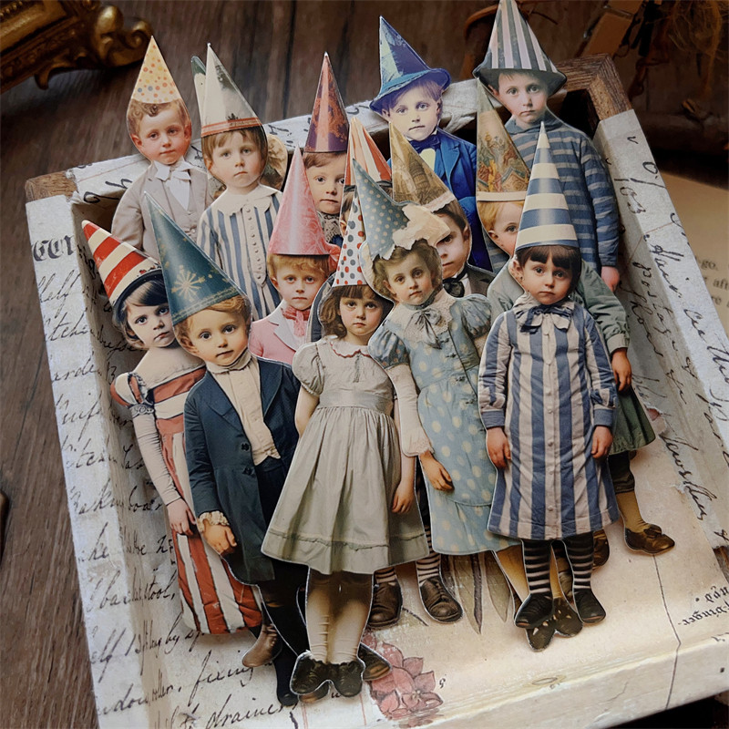 15Pcs Boneka Kertas Badut Vint - Vintage Collectible Dolls ulasan dan harga
