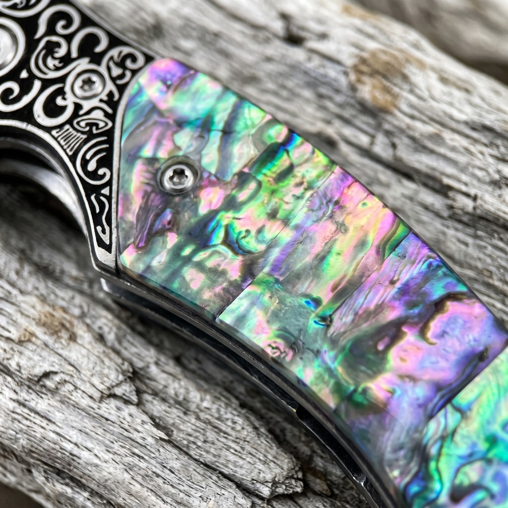 Pisau Lipat Motif Damaskus Vin - Vintage Collectible Knives ulasan dan harga